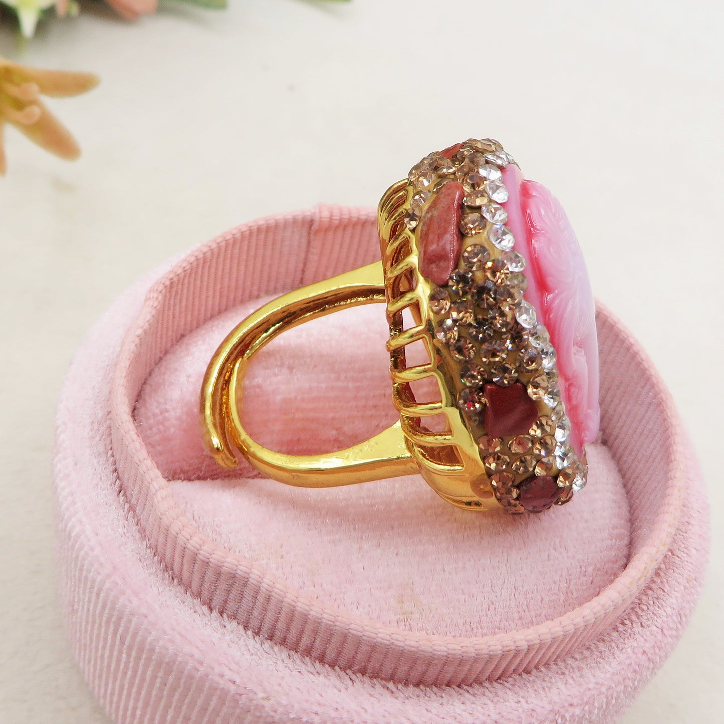 VERSAILLES - Anello con cammeo, pietre naturali e Cubic Zirconia