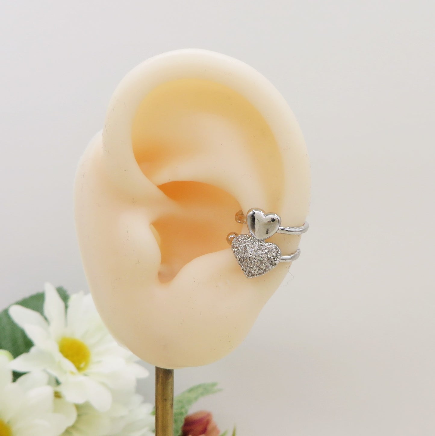 Heart EarCuff ~ Cuore zirconato - senza piercing