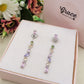 GLOWY SPRING RAINBOW ~ paio Orecchini pendenti pietre cubic zirconia stile saliscendi