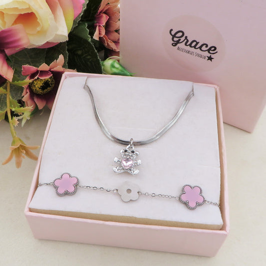 PARURE ARGENTO - REGALO - Collana & Bracciale 12 colori