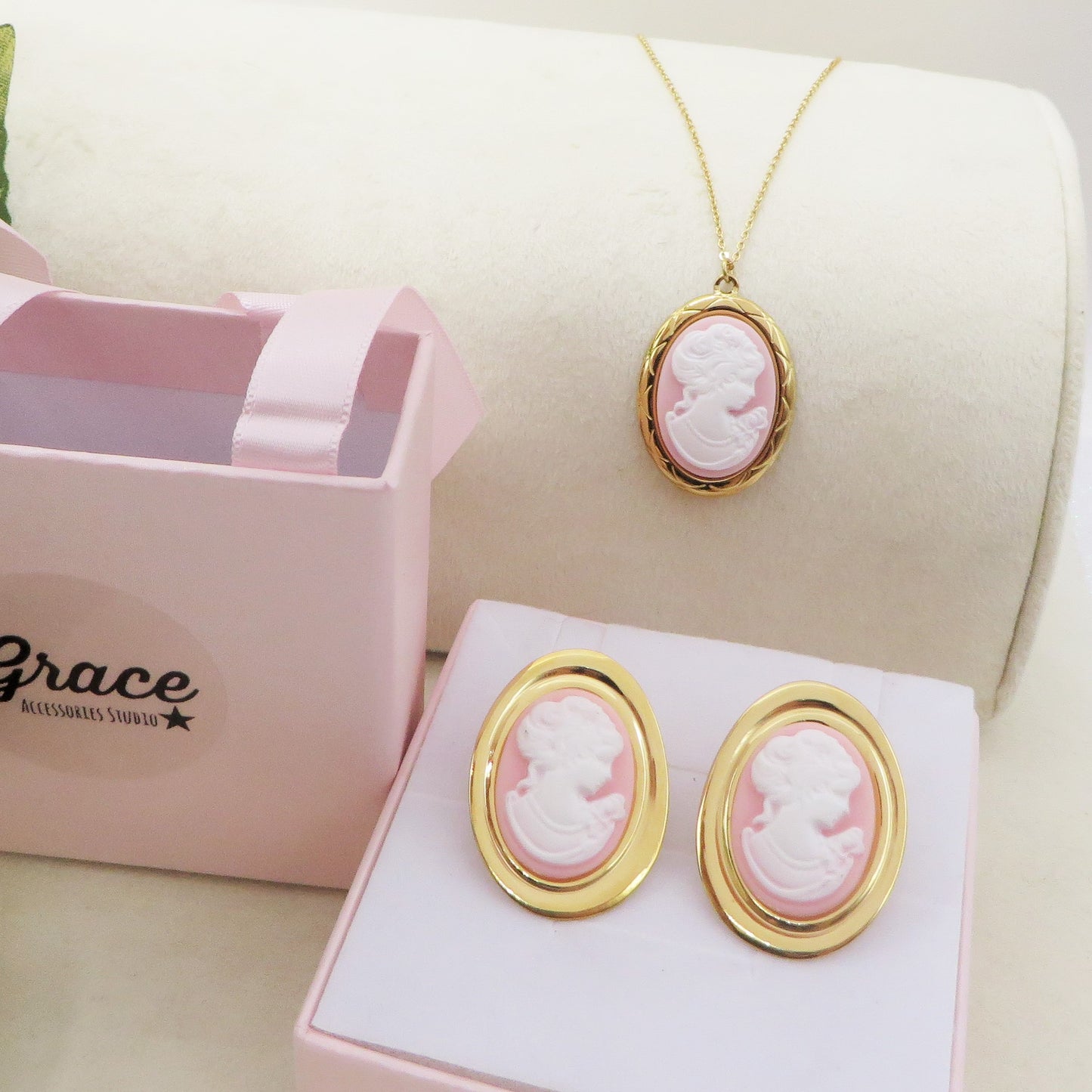 VERSAILLES Collana Pendente con CAMMEO - ACCIAIO INOSSIDABILE