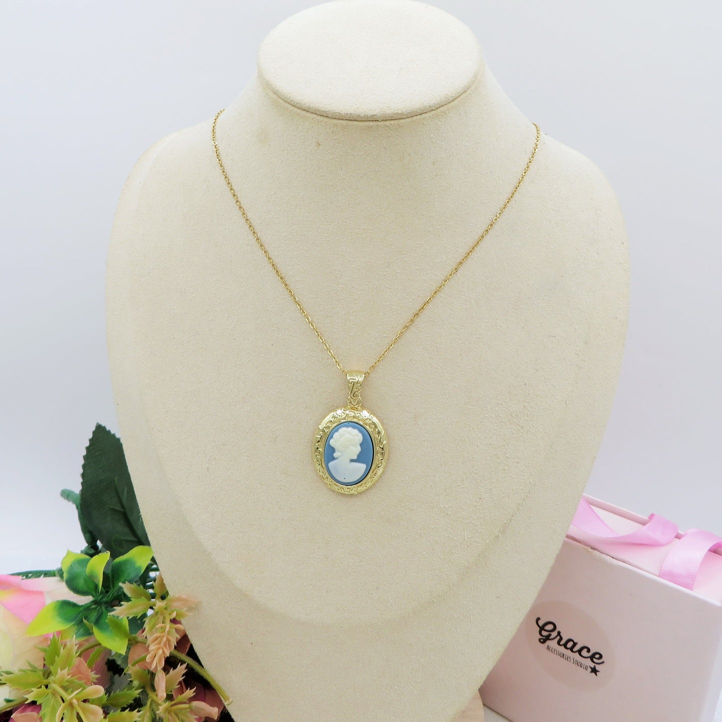 VERSAILLES Collana Pendente con CAMMEO - ACCIAIO INOSSIDABILE