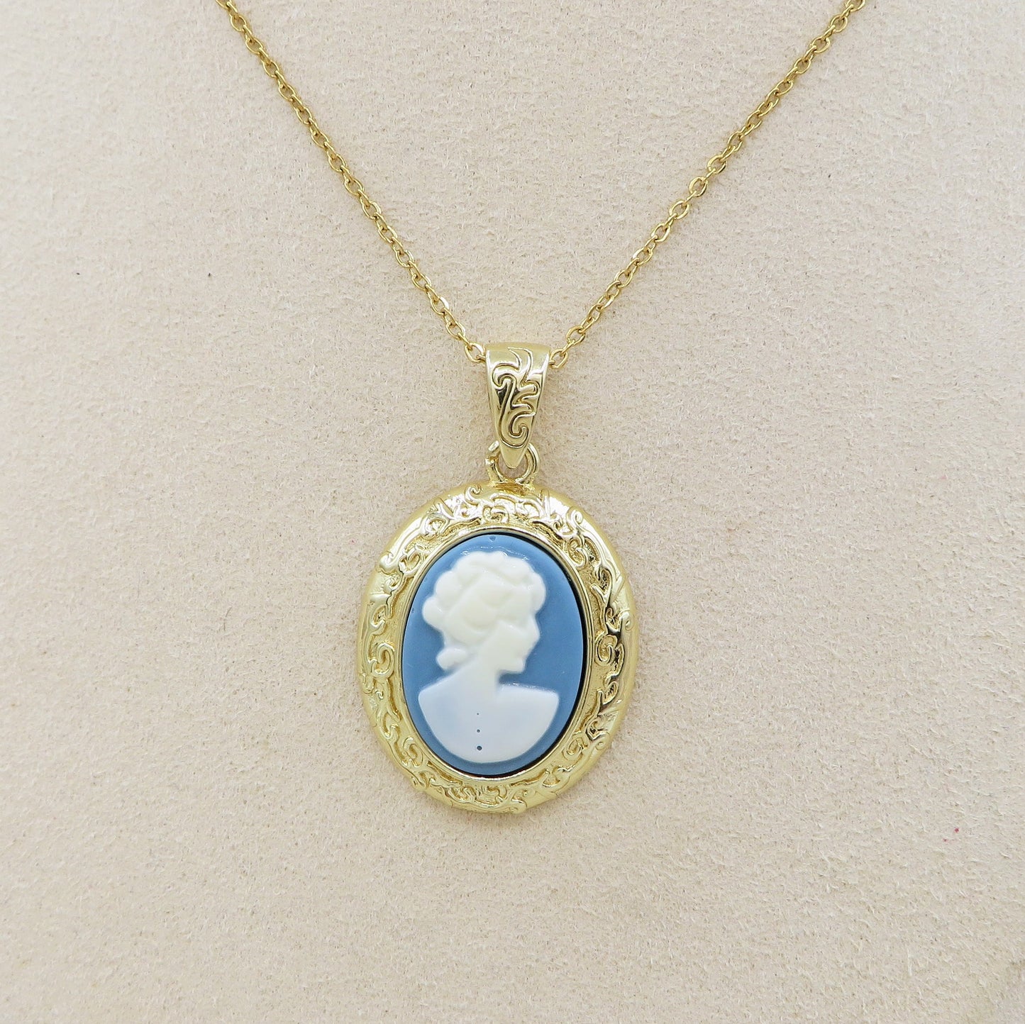 VERSAILLES Collana Pendente con CAMMEO - ACCIAIO INOSSIDABILE