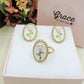 GRACE TULIP ~ Set Anello e orecchini fiore vintage in ACCIAIO INOSSIDABILE 316L