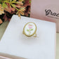 GRACE TULIP ~ Set Anello e orecchini fiore vintage in ACCIAIO INOSSIDABILE 316L