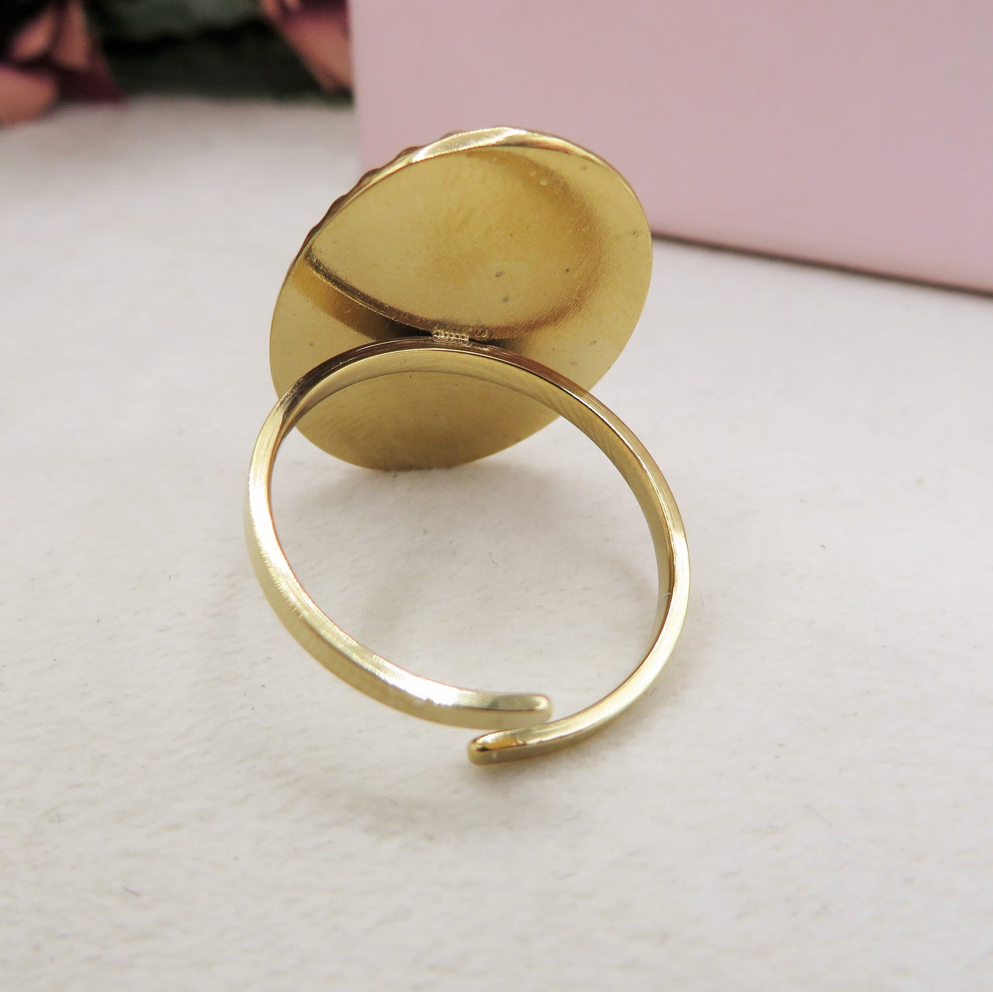 GRACE TULIP 🌷 Anello regolabile con fiori vintage - Acciaio Inossidabile