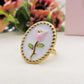 GRACE TULIP ~ Set Anello e orecchini fiore vintage in ACCIAIO INOSSIDABILE 316L