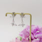 MARIPOSA SET ~ Girocollo  + ORECCHINI con farfalle zirconate in ACCIAIO INOSSIDABILE e cubic zirconia