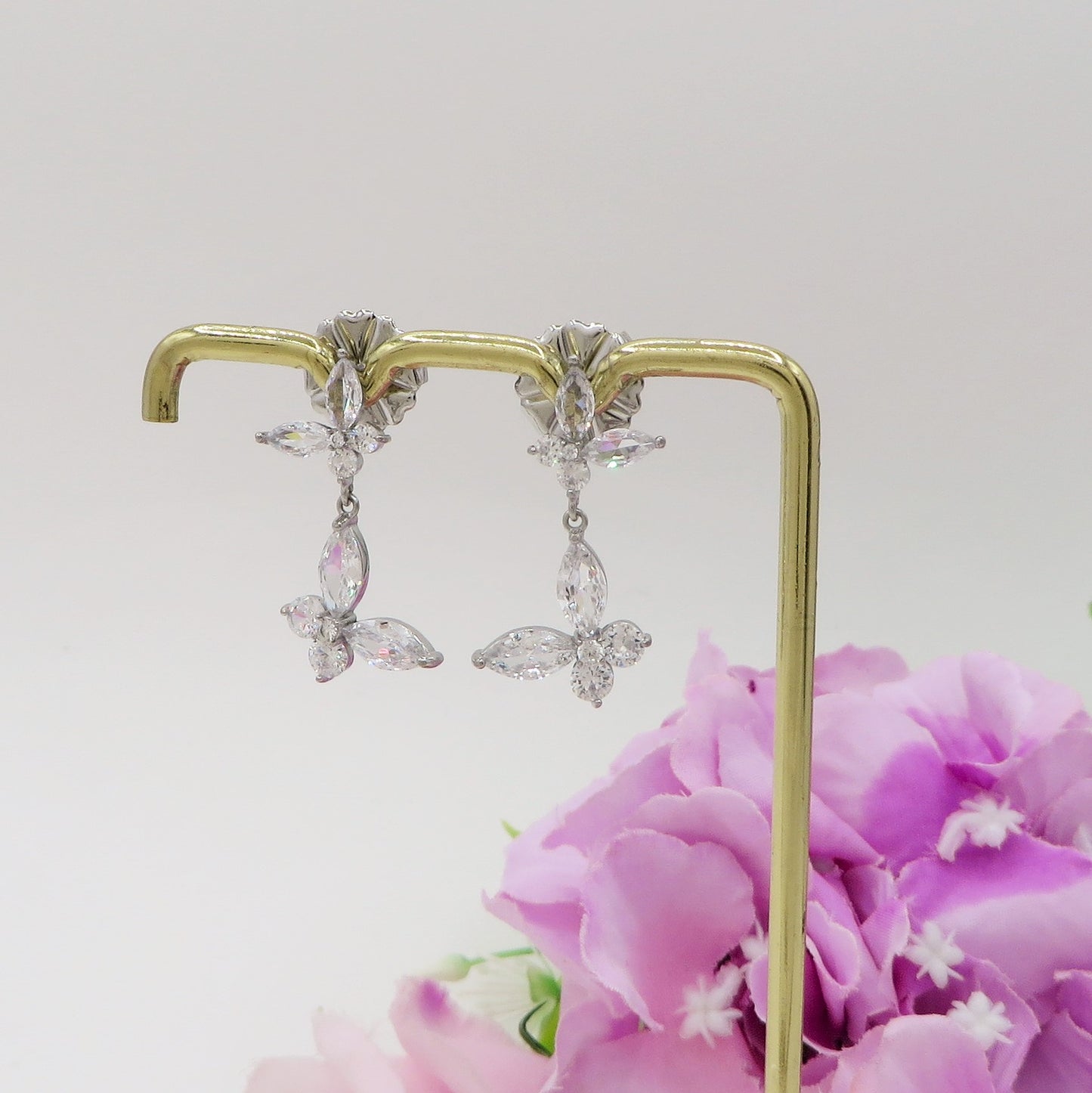 MARIPOSA SET ~ Girocollo  + ORECCHINI con farfalle zirconate in ACCIAIO INOSSIDABILE e cubic zirconia