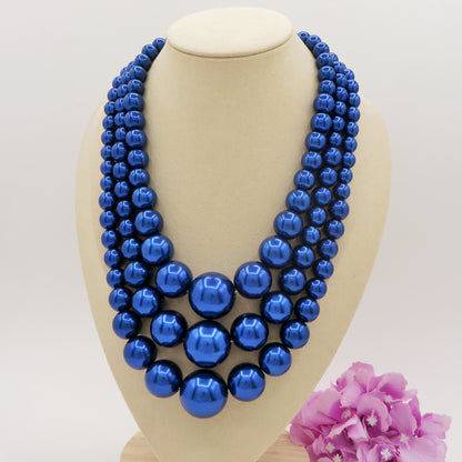 TRIPLE MAXI PEARLS  - Collana tripla perle - 5  VARIANTI COLORE