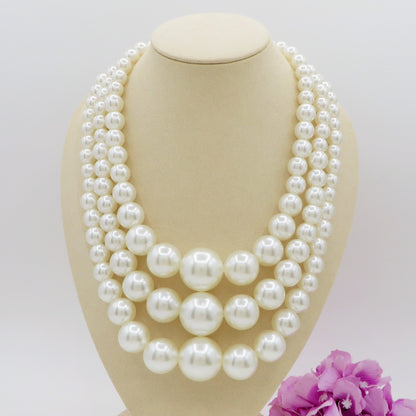 TRIPLE MAXI PEARLS  - Collana tripla perle - 5  VARIANTI COLORE
