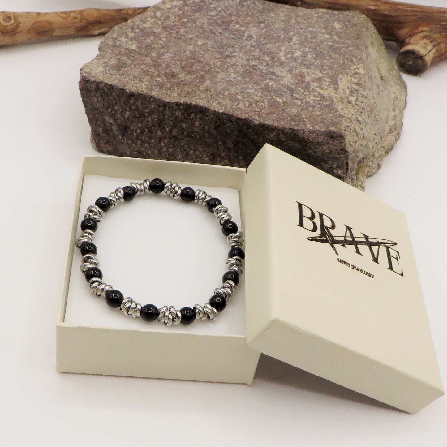 Bracciale unisex elasticizzato NODINI ACCIAIO INOSSIDABILE + perle colours