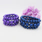 TRIPLE MAXI PEARLS - Bracciale triplo in maxi perle elasticizzato