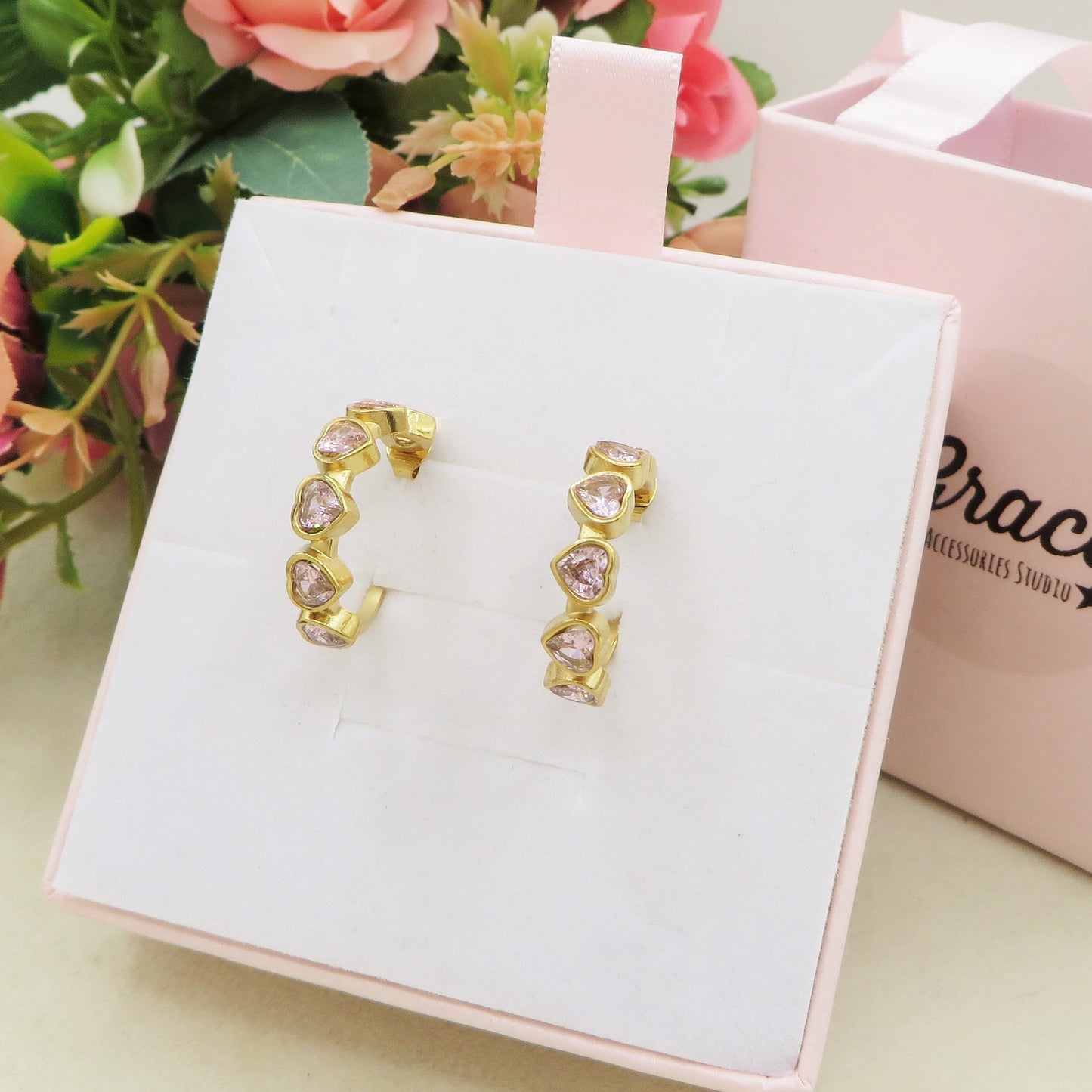 DESIRÉE hoops - ACCIAIO INOSSIDABILE orecchini a cerchio con cubic zirconia