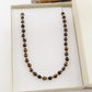 SET OCCHIO DI TIGRE Naturale - UOMO - Collana + Bracciale ACCIAIO inossidabile