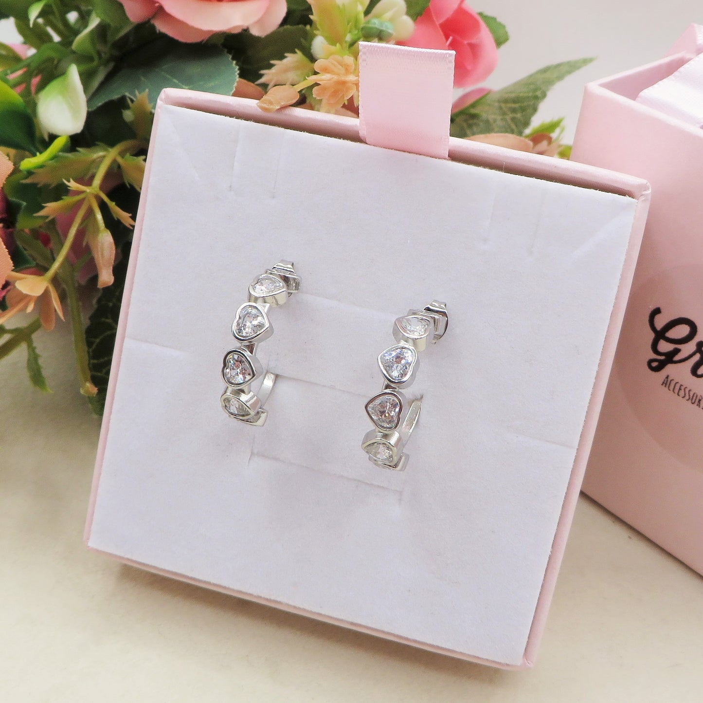 DESIRÉE hoops - ACCIAIO INOSSIDABILE orecchini a cerchio con cubic zirconia