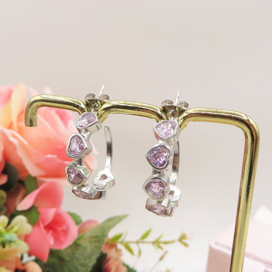 DESIRÉE hoops - ACCIAIO INOSSIDABILE orecchini a cerchio con cubic zirconia