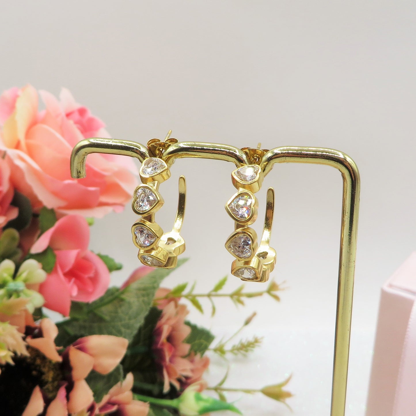 DESIRÉE hoops - ACCIAIO INOSSIDABILE orecchini a cerchio con cubic zirconia