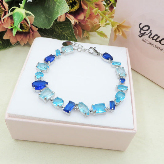 GLOWY ~ ACCIAIO INOSSIDABILE - bracciale Tennis con Cubic Zirconia