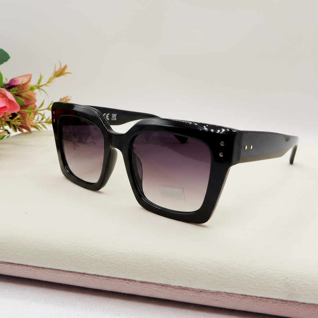 EMILIA - Occhiali da sole MAXI con effetti geometrici  -  UV400 con custodia