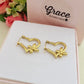 MIZUKI HOOPS con farfalle - Acciaio inossidabile orecchini cerchio a forma di cuore