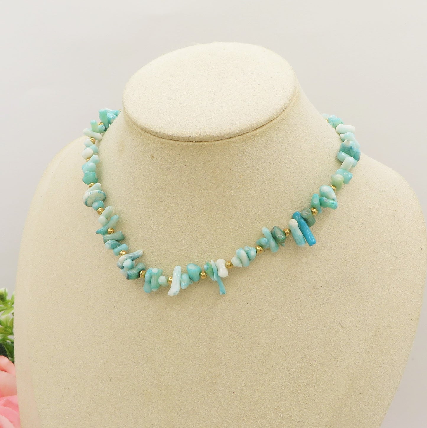 CORAL Collana ~ ACCIAIO INOSSIDABILE - Collana con perle barocche, turchesi e coralli