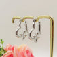 MIZUKI HOOPS con farfalle - Acciaio inossidabile orecchini cerchio a forma di cuore