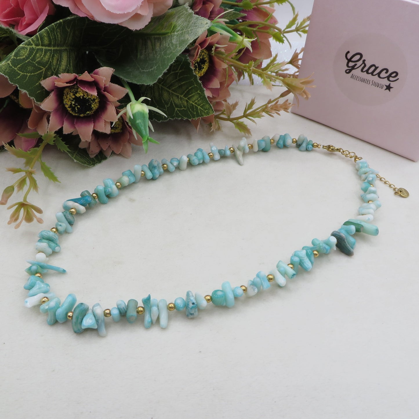 CORAL Collana ~ ACCIAIO INOSSIDABILE - Collana con perle barocche, turchesi e coralli