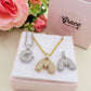 BUBBLE LUXURY INITIAL ~ Collana maxi iniziale bombata zirconata bubble + catena diamantata torchon + pendente a scelta