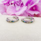 KEIRA ~ Argento 925 Orecchini mini hoops con cuoricini laterali
