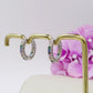 KEIRA ~ Argento 925 Orecchini mini hoops con cuoricini laterali