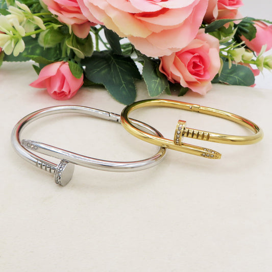 VENICE CRYSTAL ~ Bracciale CHIODO in acciaio inossidabile