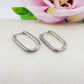 ELENA torchon ~ Argento 925 Orecchini hoops rettangolari