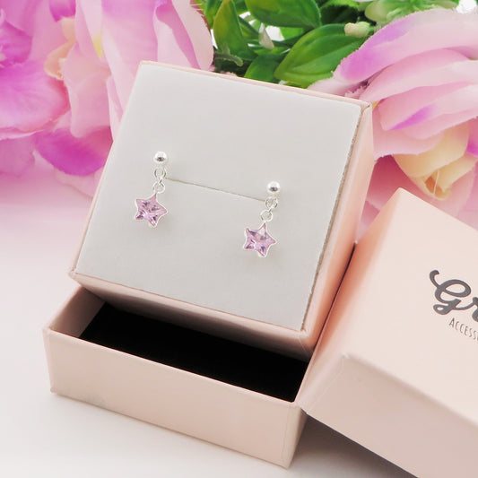 KYRA ~ ARGENTO 925  - paio Orecchini mini pendenti stellina