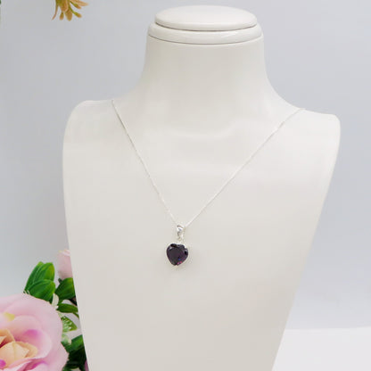 CONNIE 10mm ~ ARGENTO 925 ~ Collana con pendente cuore 10mm in cubic zirconia