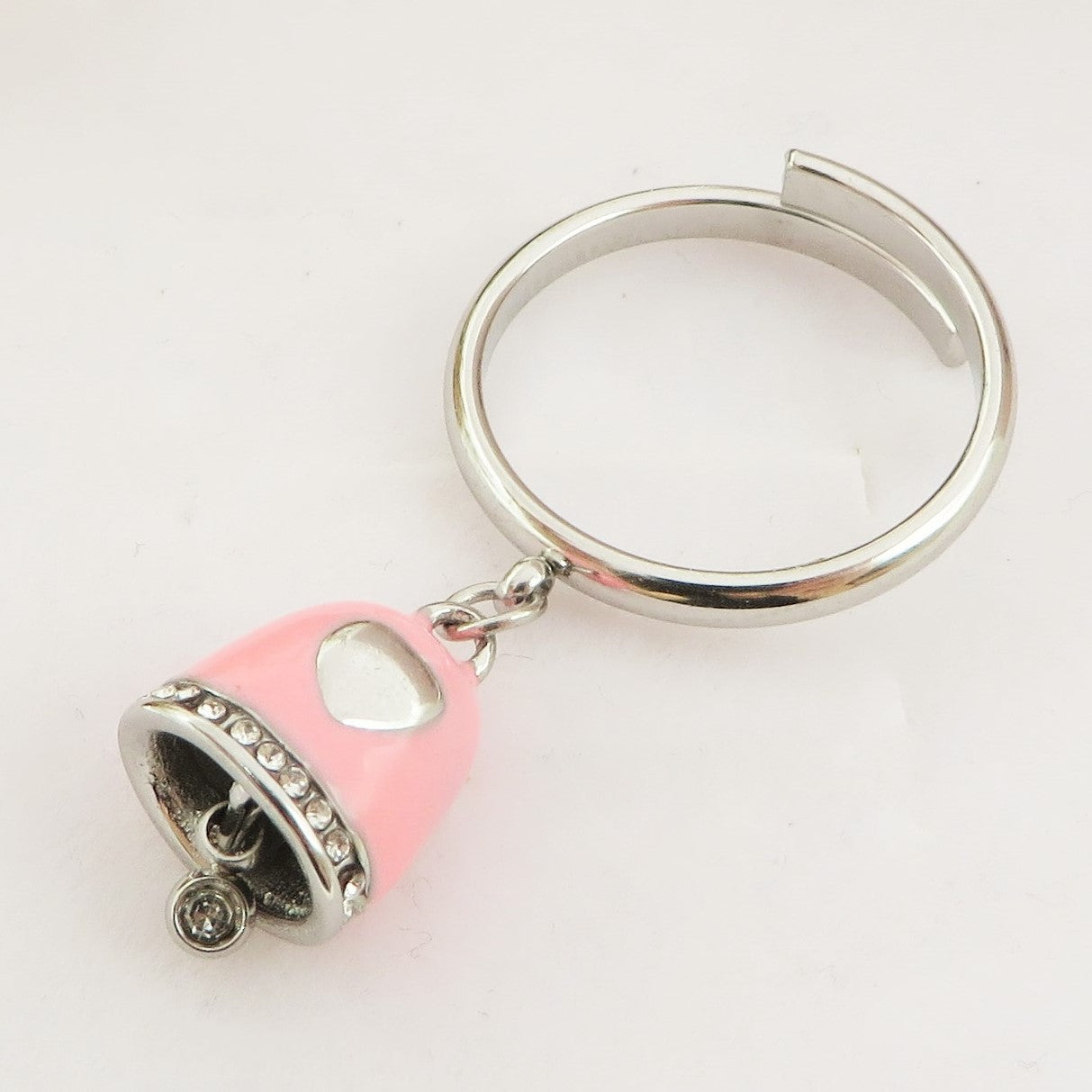 TINKERBELL COLOURS ~  ACCIAIO INOSSIDABILE ~ Anello con campanella Smaltata