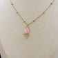 TULIP COLOURS GOLD - Collana ACCIAIO con tulipano smaltato e cubic zirconia