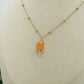 TULIP COLOURS GOLD - Collana ACCIAIO con tulipano smaltato e cubic zirconia