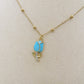 TULIP COLOURS GOLD - Collana ACCIAIO con tulipano smaltato e cubic zirconia