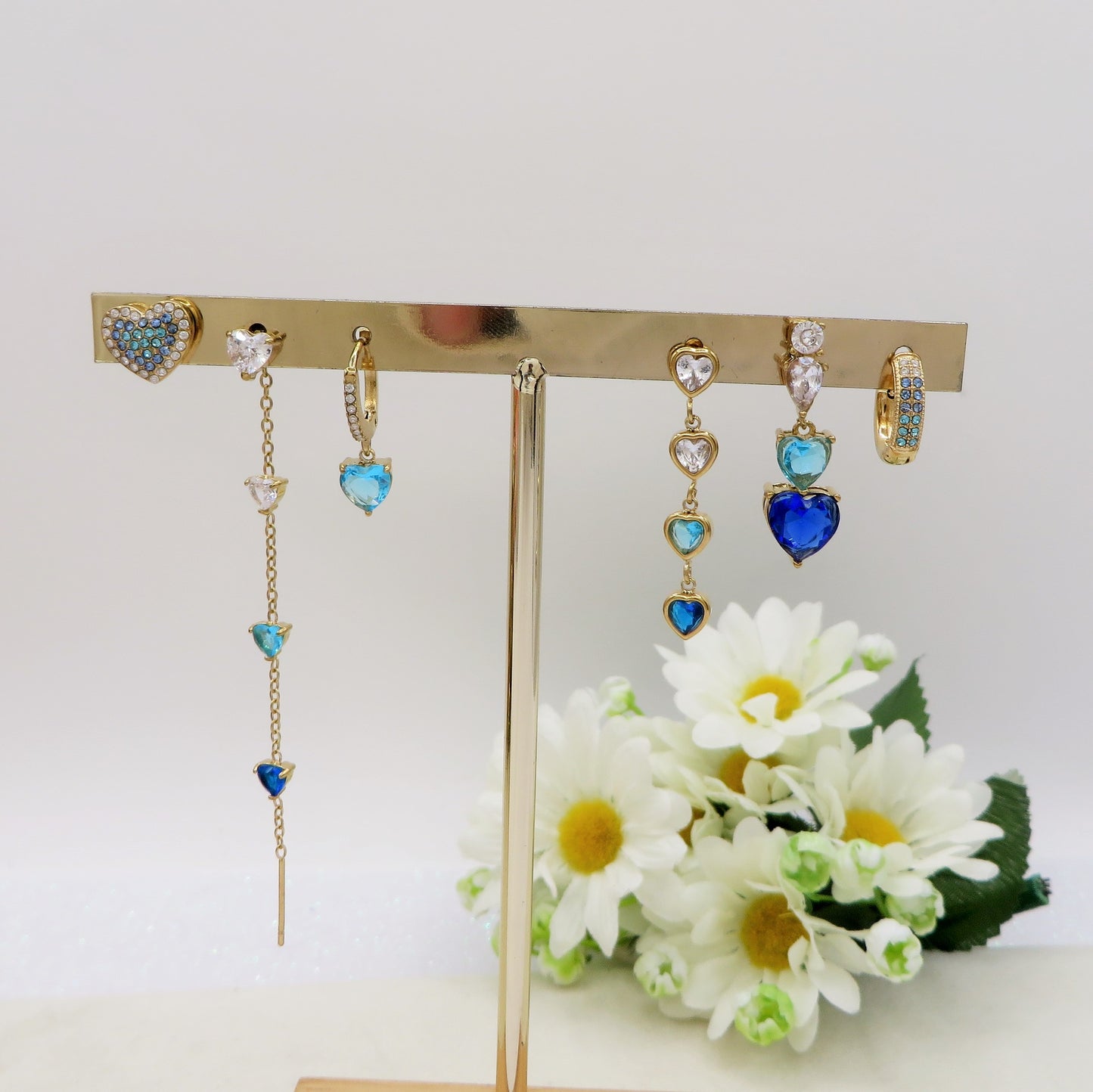 CHERIE COLOURS SET - ACCIAIO INOSSIDABILE - 6 Orecchini pendenti in cubic zirconia a forma di cuore