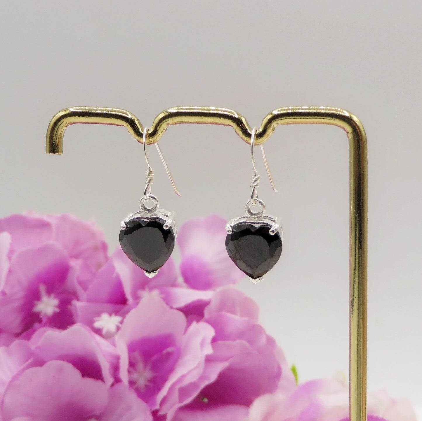 CONNIE 10mm ~ paio Orecchini ARGENTO 925 monachella cubic zirconia 10mm a cuore