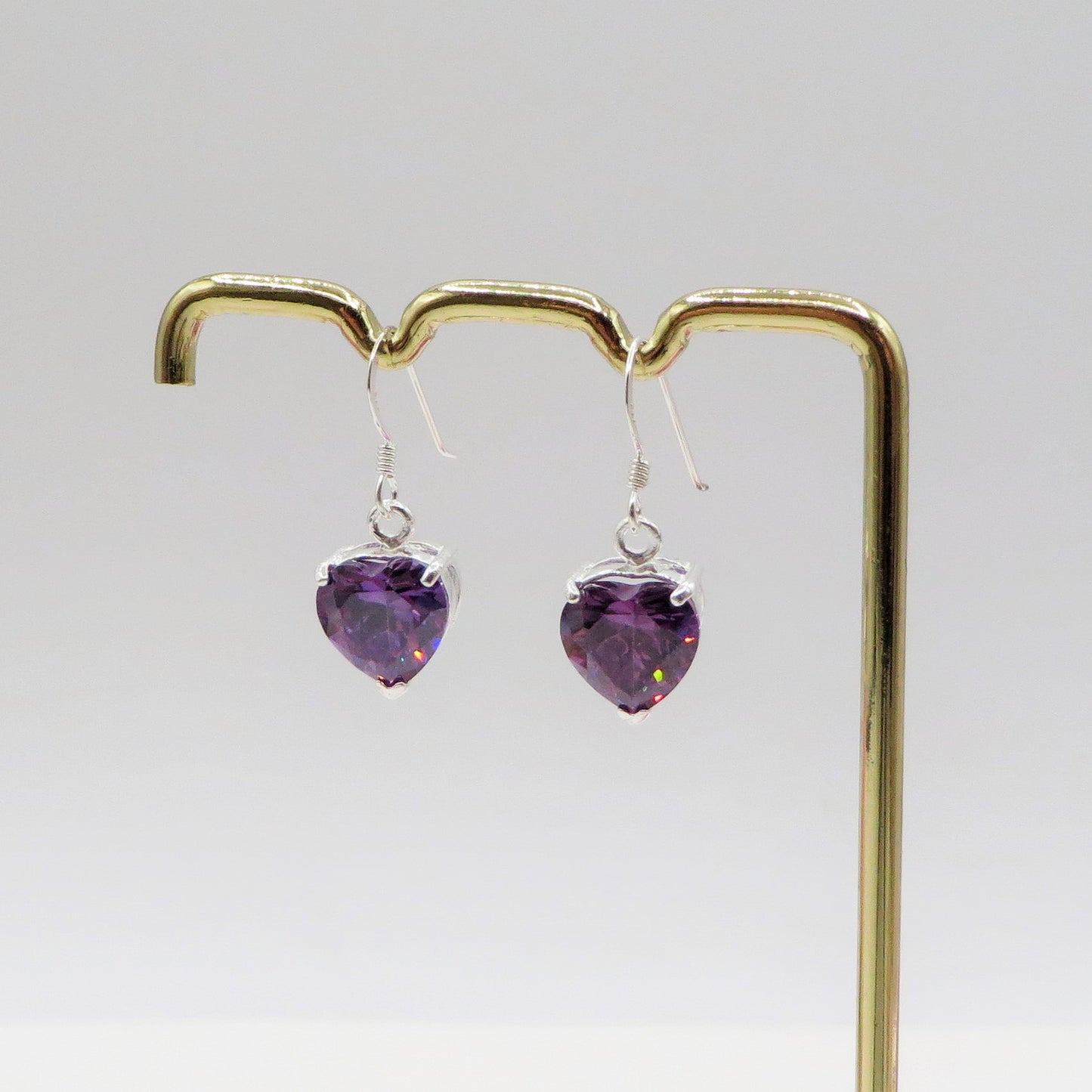 CONNIE 10mm ~ paio Orecchini ARGENTO 925 monachella cubic zirconia 10mm a cuore