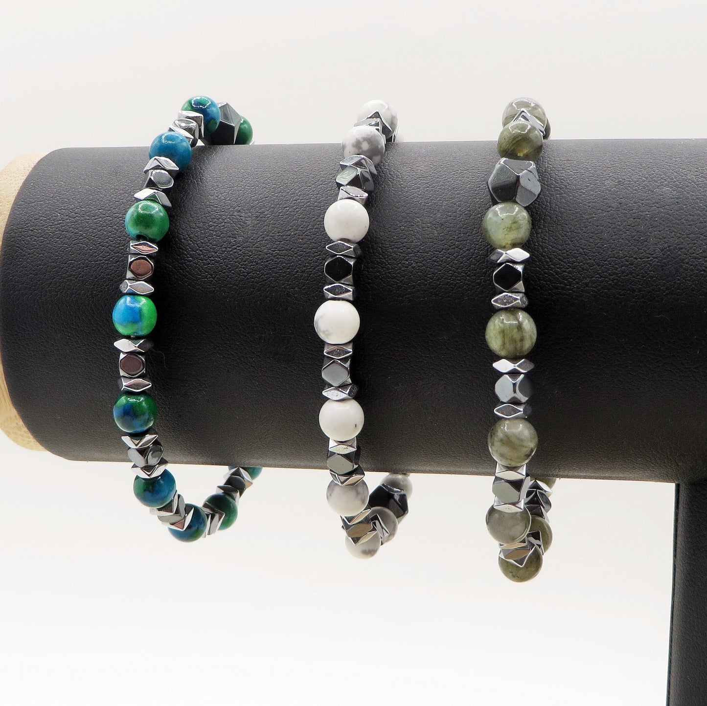 HARALD Bracciale in pietra Naturale - UOMO - ACCIAIO inossidabile