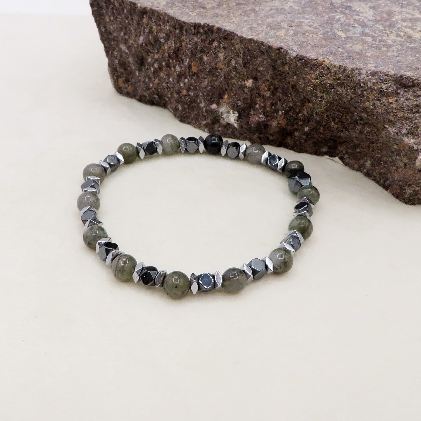 HARALD Bracciale in pietra Naturale - UOMO - ACCIAIO inossidabile