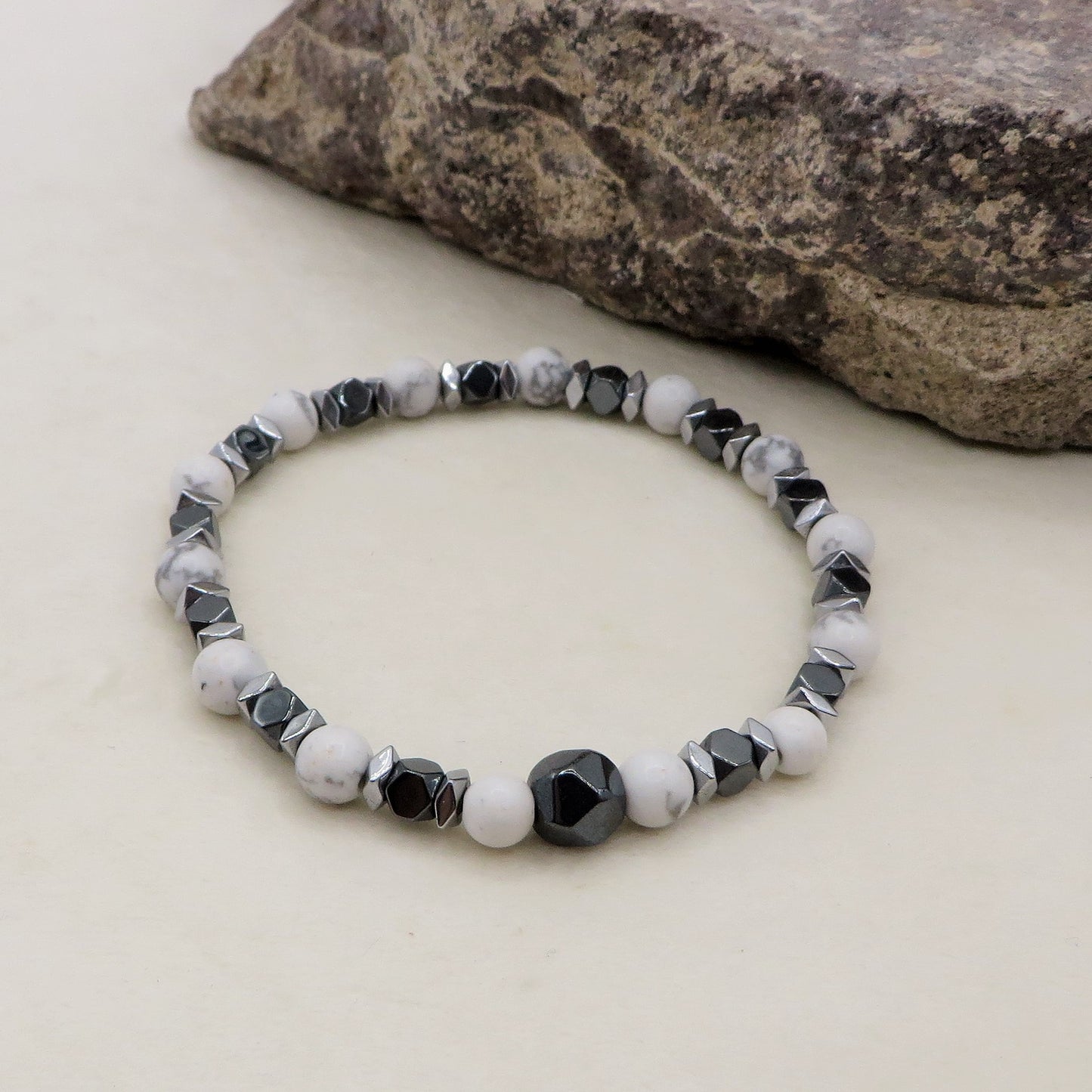 HARALD Bracciale in pietra Naturale - UOMO - ACCIAIO inossidabile