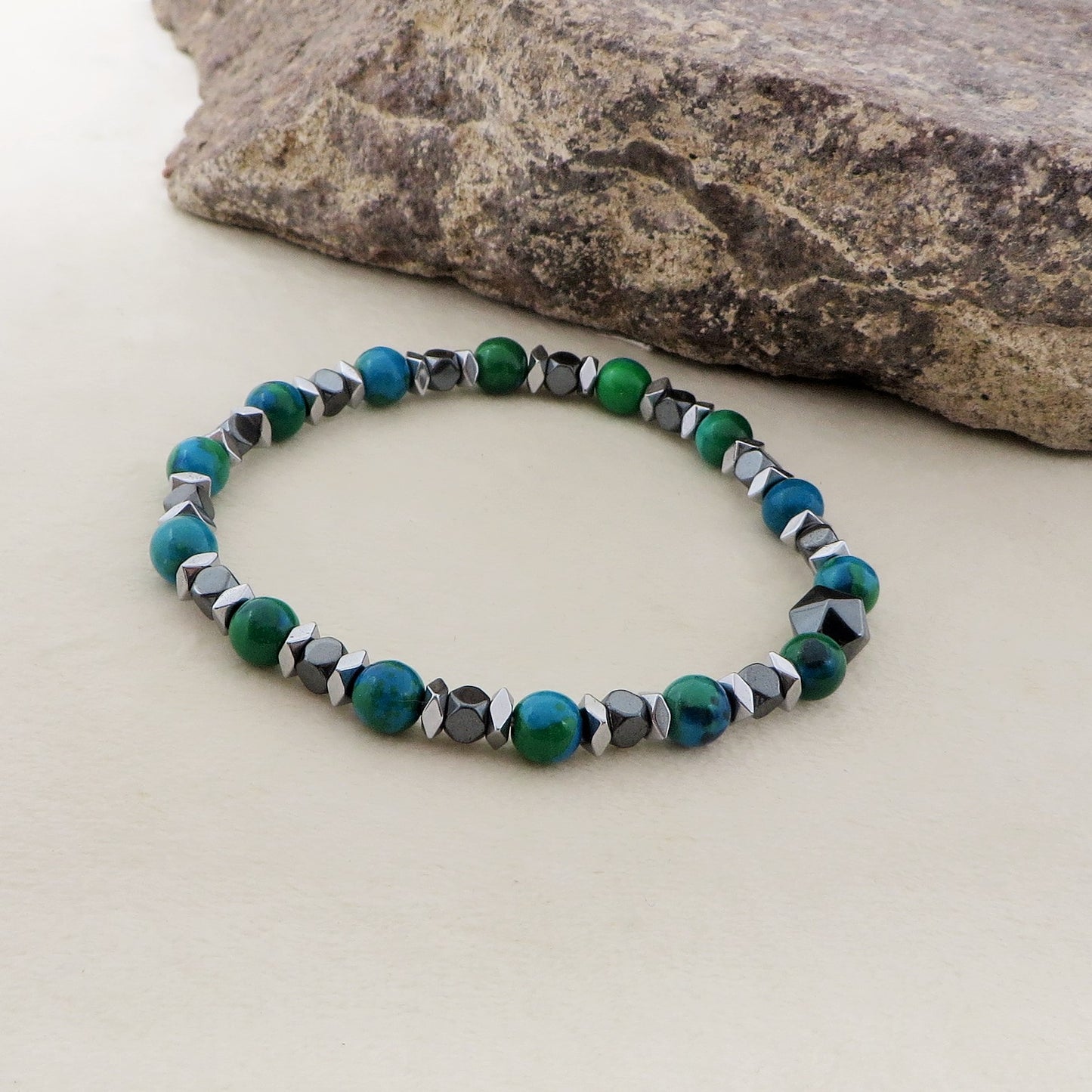 HARALD Bracciale in pietra Naturale - UOMO - ACCIAIO inossidabile