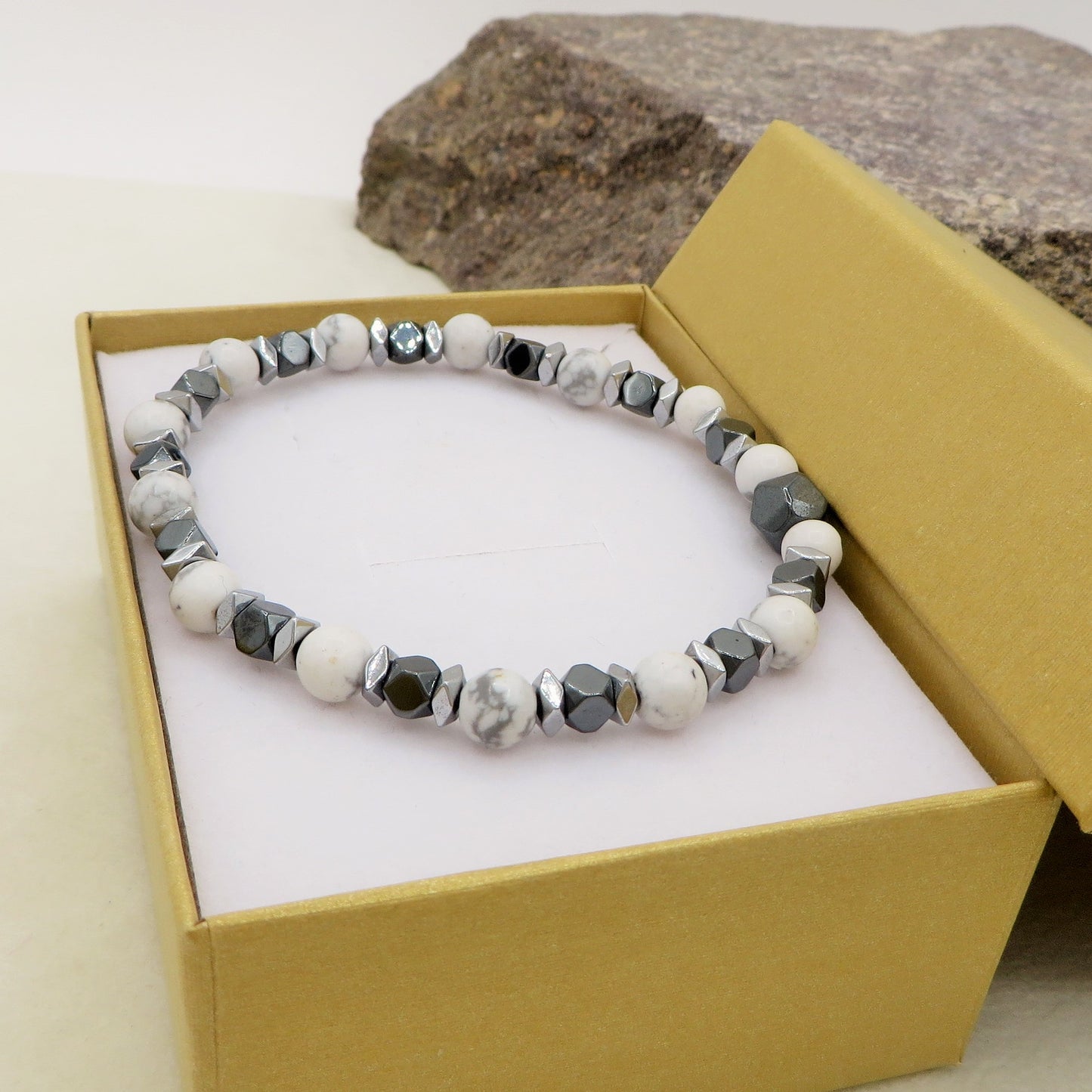HARALD Bracciale in pietra Naturale - UOMO - ACCIAIO inossidabile