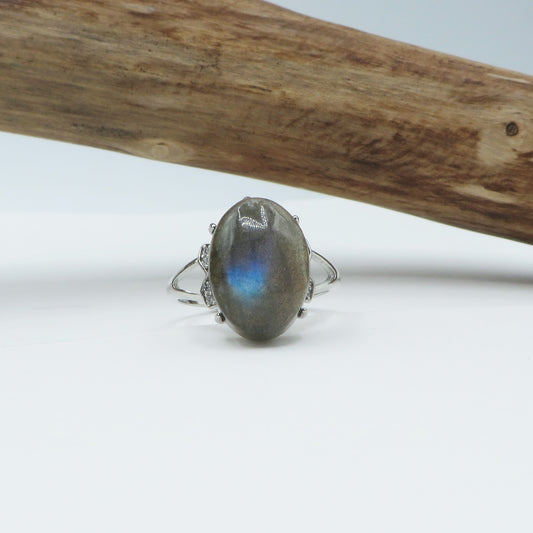 NYMA XL ~ Anello regolabile in Labradorite naturale
