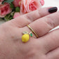 ANELLO LEMON SHINE ~ Anello regolabile in ACCIAIO INOSSIDABILE con limone zirconato