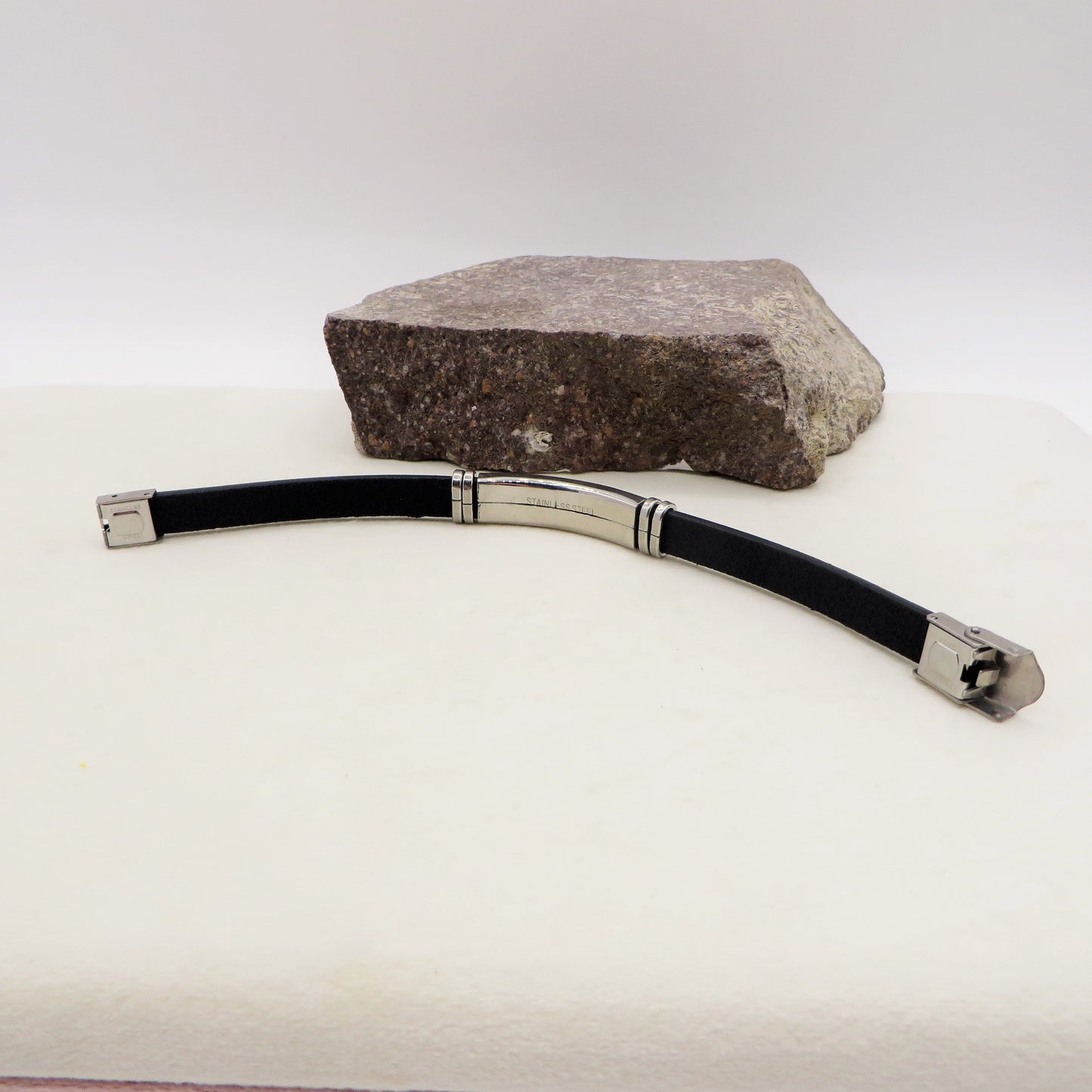 Bjørn - BRACCIALE uomo incisione personalizzata ECOPELLE + ACCIAIO INOSSIDABILE incisione personalizzata